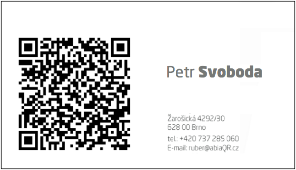 Osobní vizitka s QR kódem
